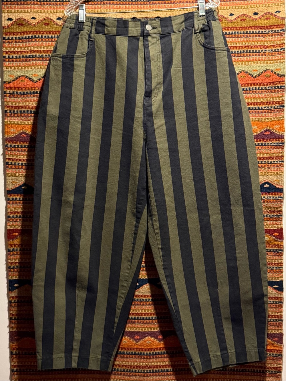 Beyond Nine Remi Jeans in Olive Black Stripe - Picture 3 of 5